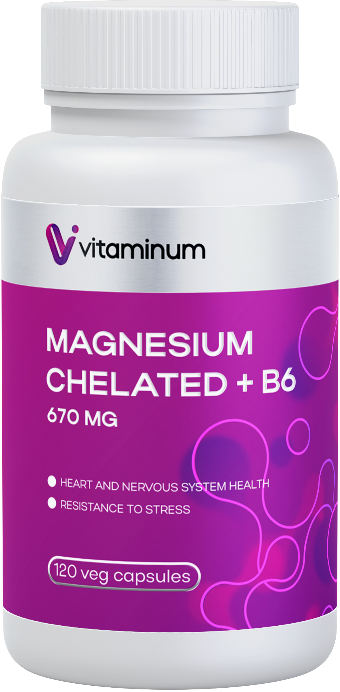  Vitaminum МАГНИЙ ХЕЛАТ + витамин В6 (670 MG) 120 капсул 800 мг  в Дзержинске